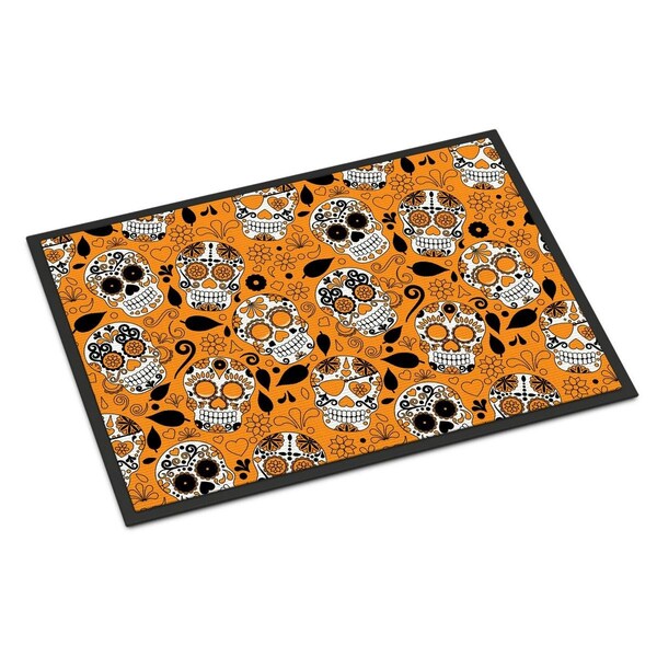 Carolines Treasures Day of the Dead Orange Indoor or Outdoor Mat, 18 x 27 in. BB5118MAT - main